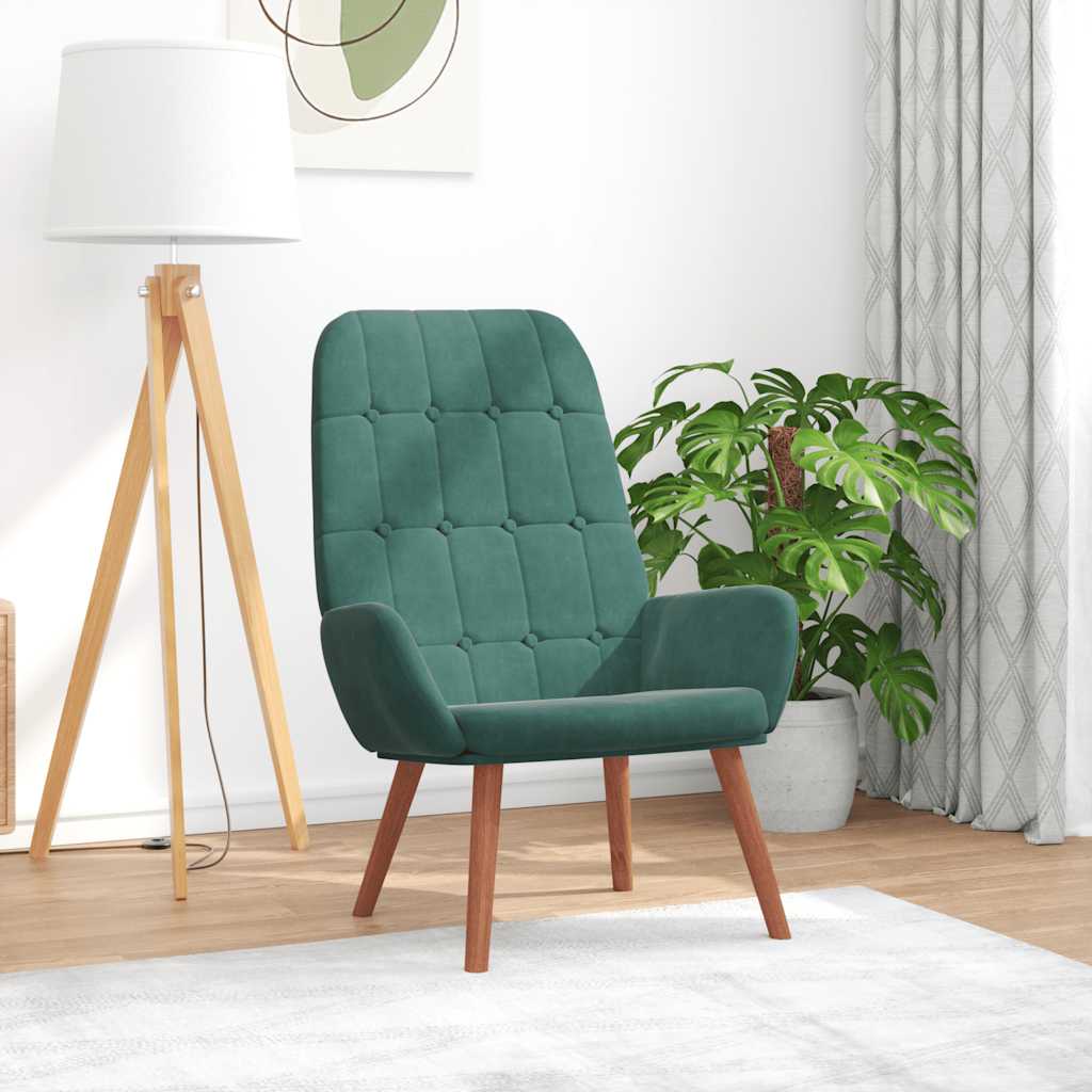 Sedia Relax Verde Scuro in Velluto - homemem39