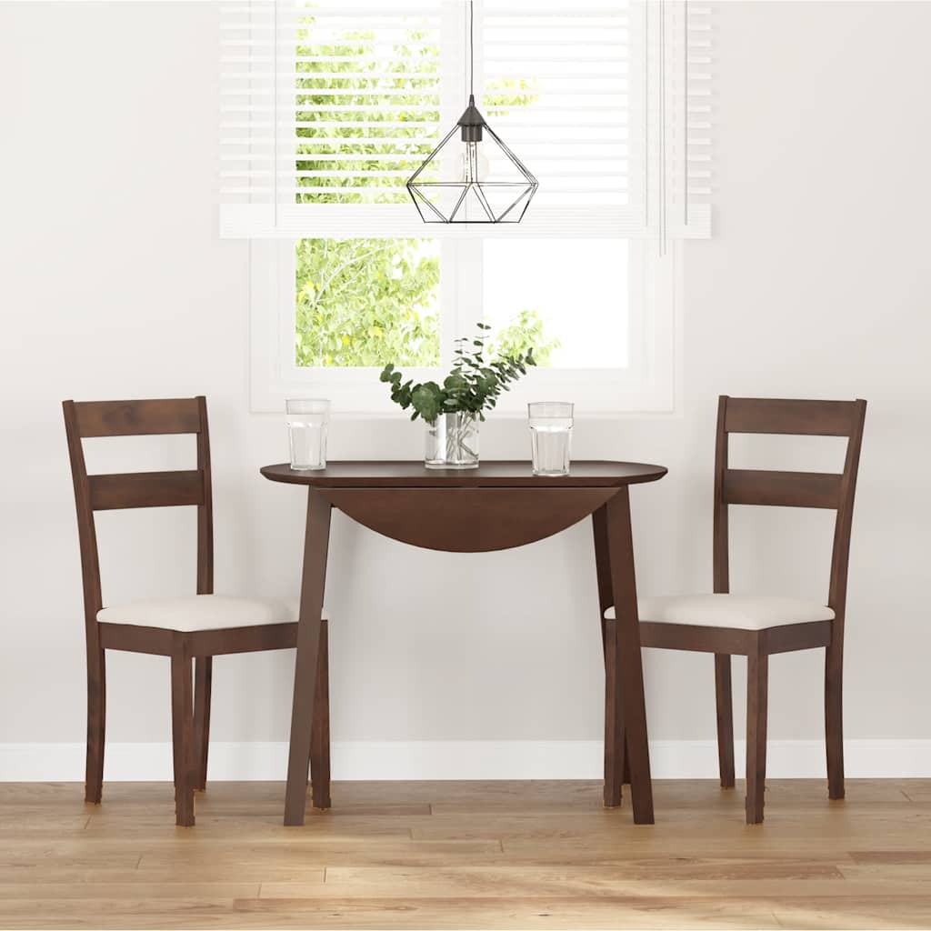 Sedie da Pranzo con Cuscini 2pz Marrone Legno Massello di Hevea | homemem39