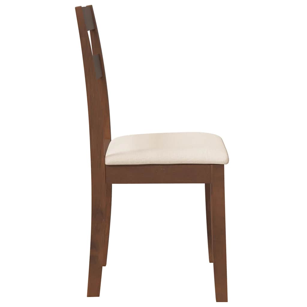 Sedie da Pranzo con Cuscini 2pz Marrone Legno Massello di Hevea | homemem39