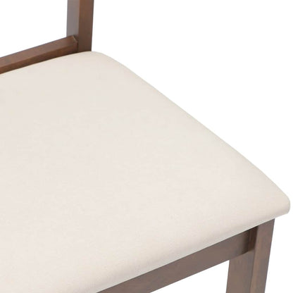 Sedie da Pranzo con Cuscini 2pz Marrone Legno Massello di Hevea | homemem39
