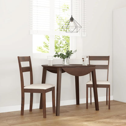 Sedie da Pranzo con Cuscini 2pz Marrone Legno Massello di Hevea | homemem39
