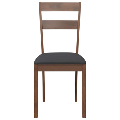 Sedie da Pranzo con Cuscini 2pz Marrone Legno Massello di Hevea