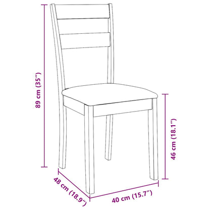 Sedie da Pranzo con Cuscini 2pz Marrone Legno Massello di Hevea
