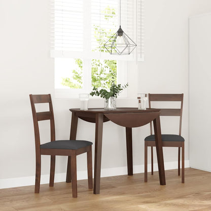 Sedie da Pranzo con Cuscini 2pz Marrone Legno Massello di Hevea