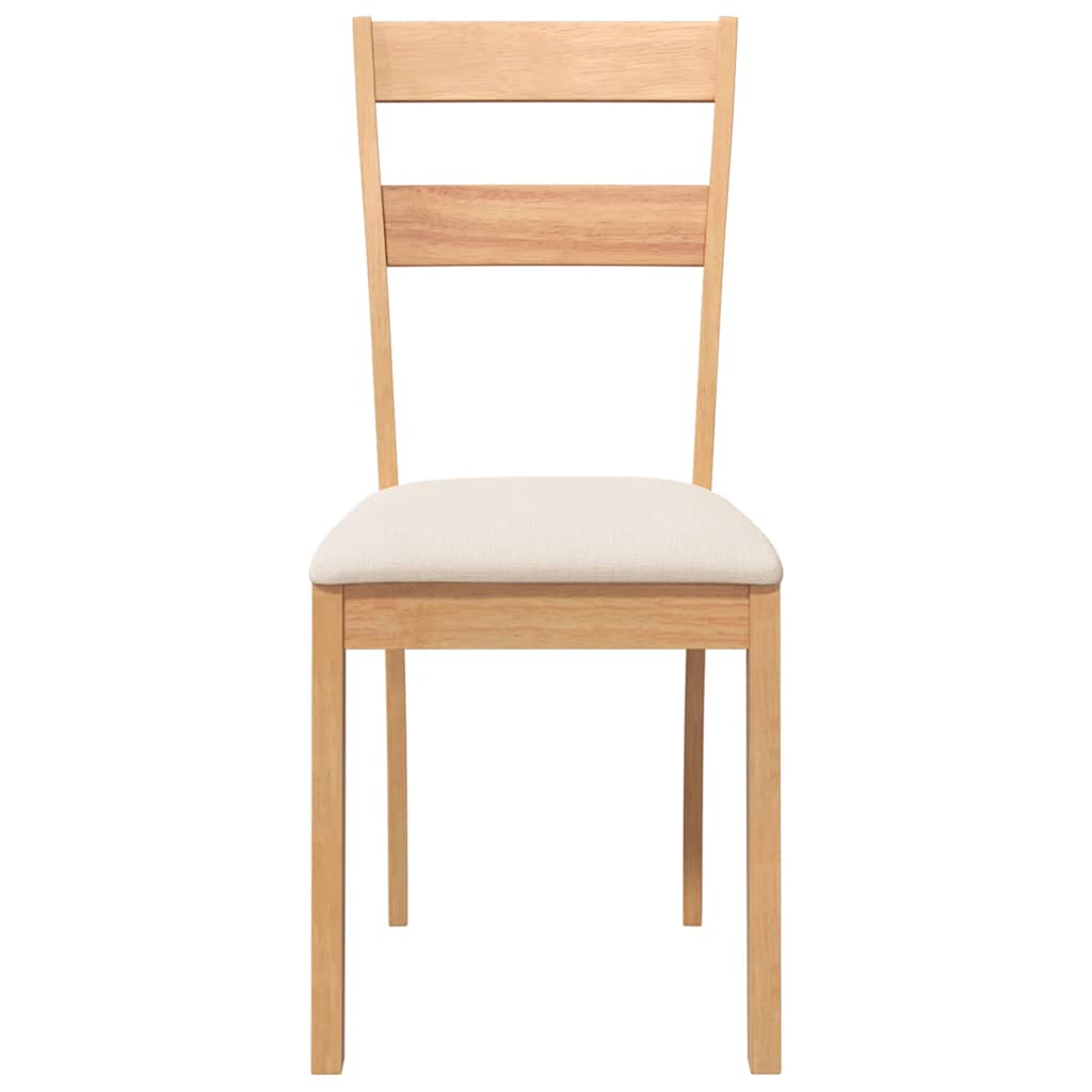 Sedie da Pranzo con Cuscini 2 pz Naturale Legno Massello Hevea | homemem39