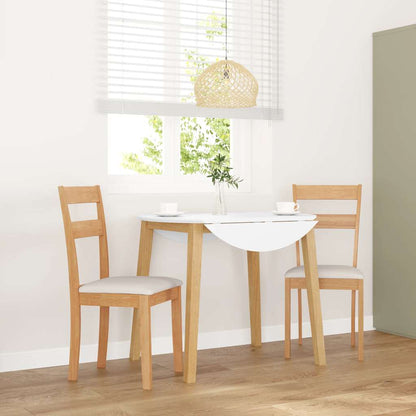 Sedie da Pranzo con Cuscini 2 pz Naturale Legno Massello Hevea