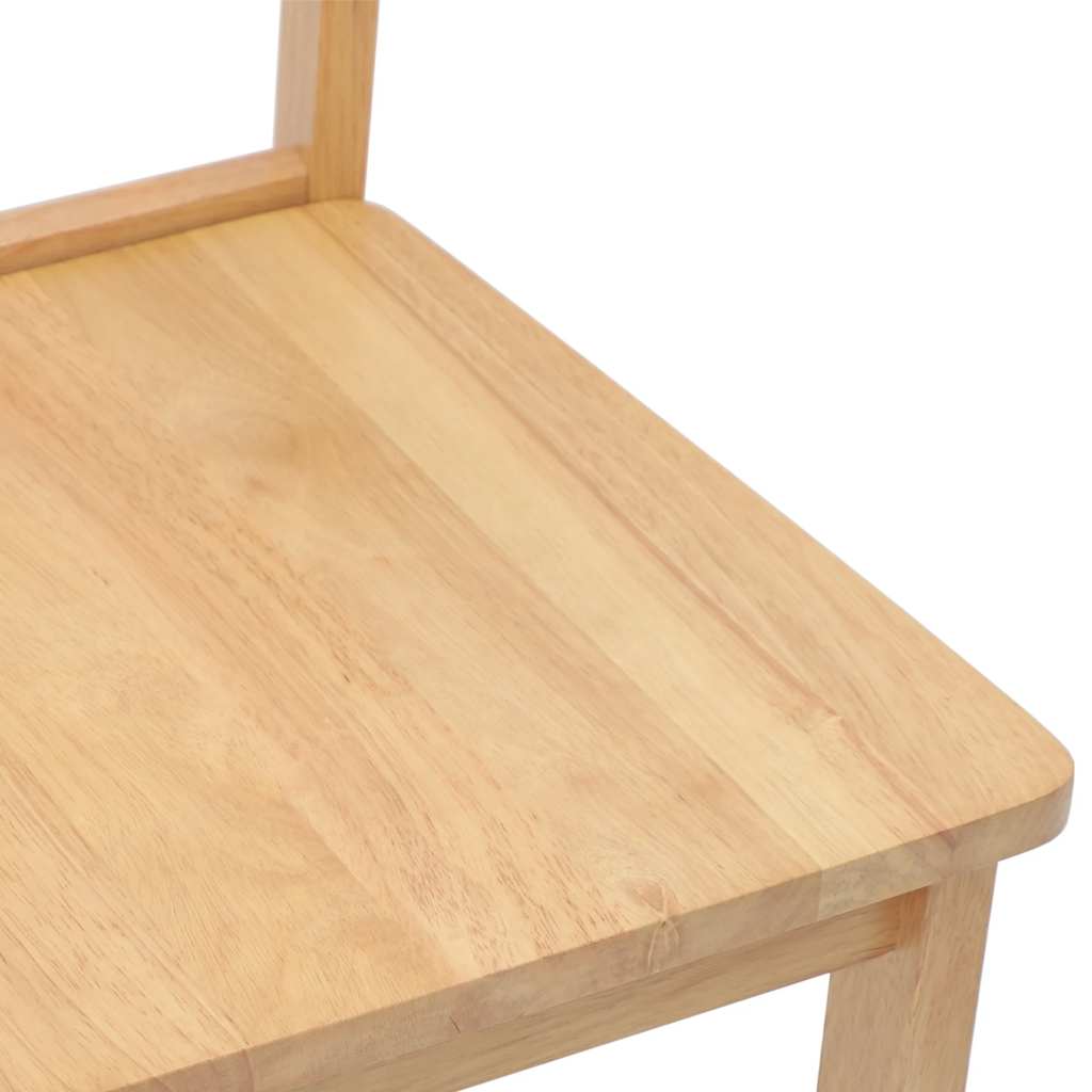 Sedie da Pranzo 2 pz Naturale in Legno Massello di Hevea | homemem39