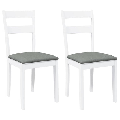 Sedie da Pranzo con Cuscini 2 pz Bianco Legno Massello di Hevea | homemem39