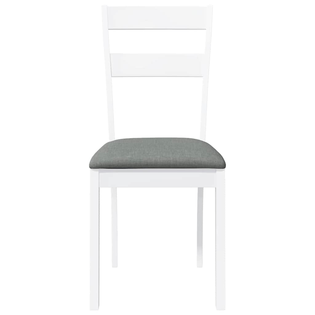Sedie da Pranzo con Cuscini 2 pz Bianco Legno Massello di Hevea | homemem39