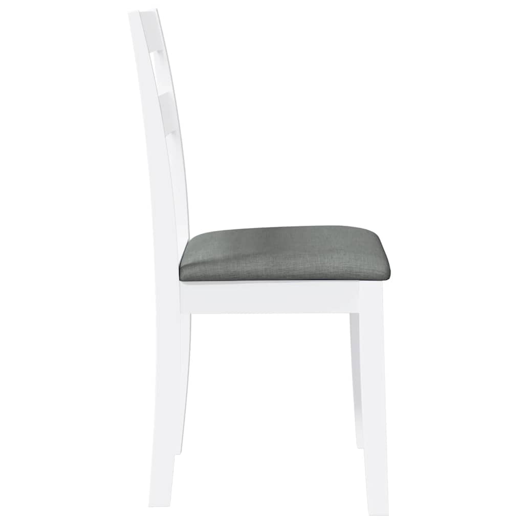 Sedie da Pranzo con Cuscini 2 pz Bianco Legno Massello di Hevea | homemem39