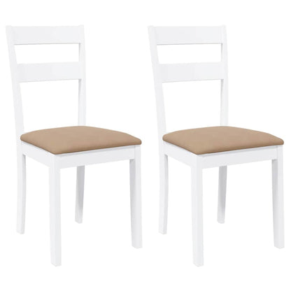 Sedie da Pranzo con Cuscini 2 pz Bianco Legno Massello di Hevea | homemem39