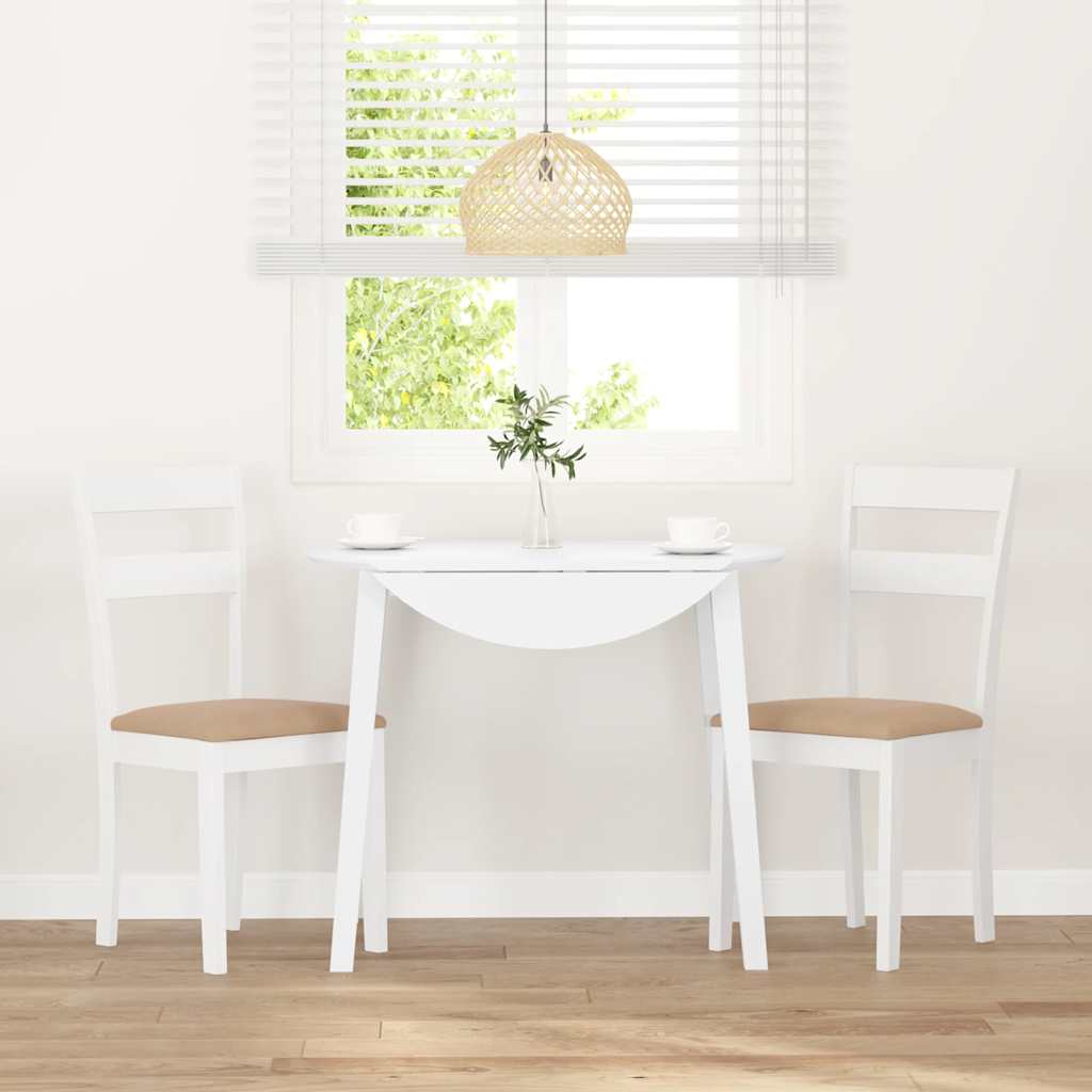 Sedie da Pranzo con Cuscini 2 pz Bianco Legno Massello di Hevea | homemem39