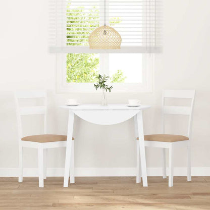 Sedie da Pranzo con Cuscini 2 pz Bianco Legno Massello di Hevea | homemem39