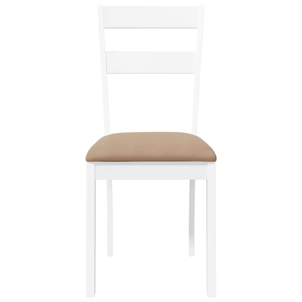 Sedie da Pranzo con Cuscini 2 pz Bianco Legno Massello di Hevea | homemem39