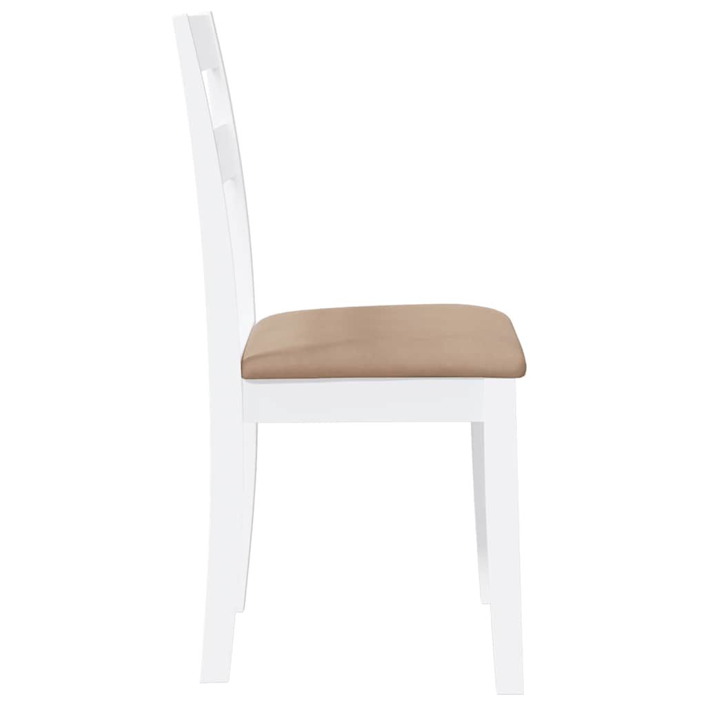 Sedie da Pranzo con Cuscini 2 pz Bianco Legno Massello di Hevea | homemem39
