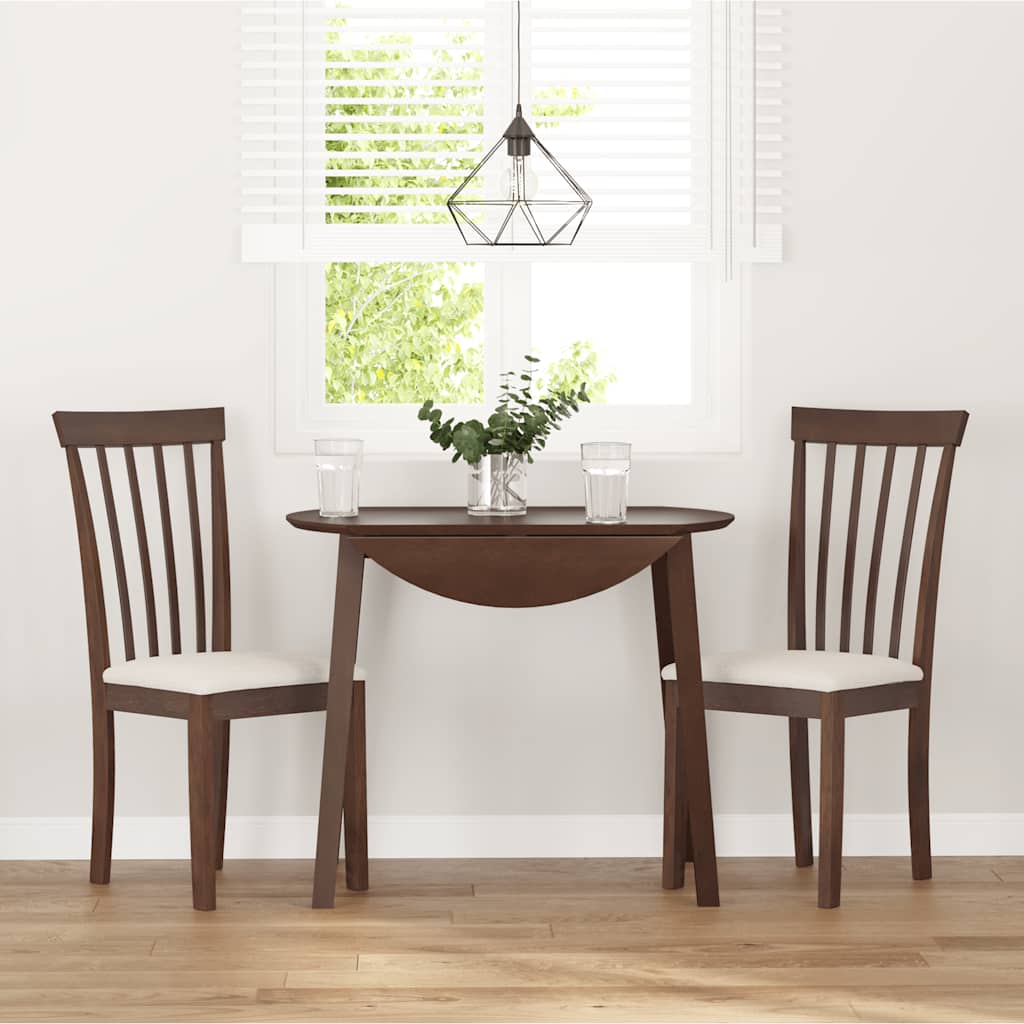 Sedie da Pranzo con Cuscini 2pz Marrone Legno Massello di Hevea | homemem39