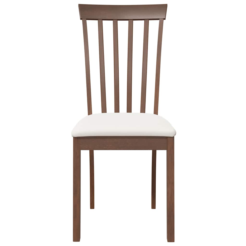 Sedie da Pranzo con Cuscini 2pz Marrone Legno Massello di Hevea | homemem39