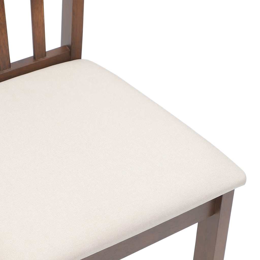 Sedie da Pranzo con Cuscini 2pz Marrone Legno Massello di Hevea | homemem39