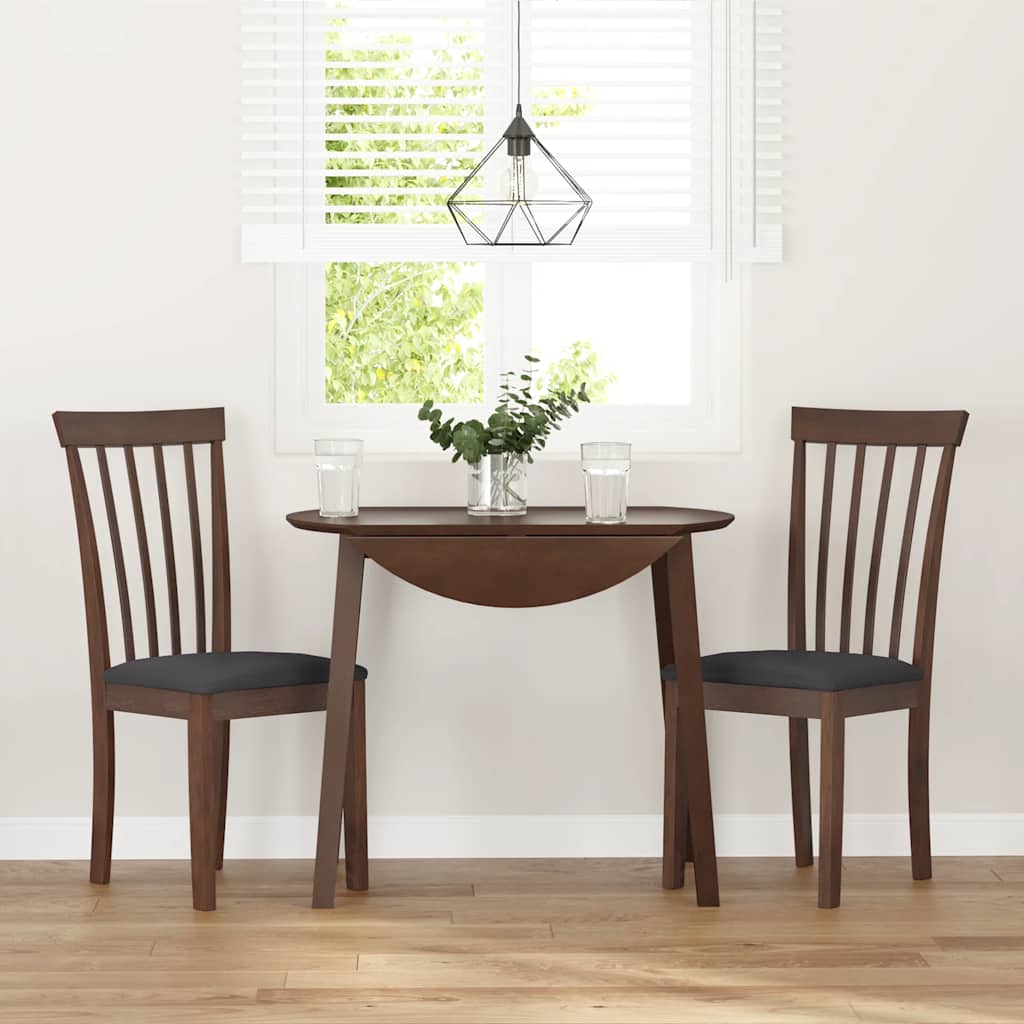 Sedie da Pranzo con Cuscini 2pz Marrone Legno Massello di Hevea | homemem39