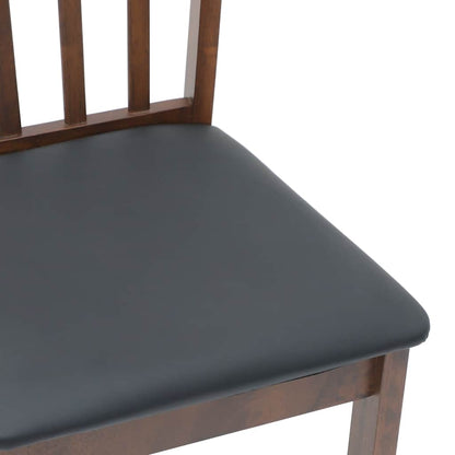 Sedie da Pranzo con Cuscini 2pz Marrone Legno Massello di Hevea | homemem39