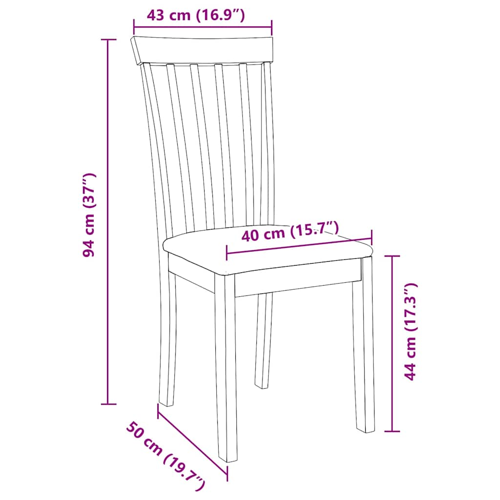Sedie da Pranzo con Cuscini 2pz Marrone Legno Massello di Hevea | homemem39