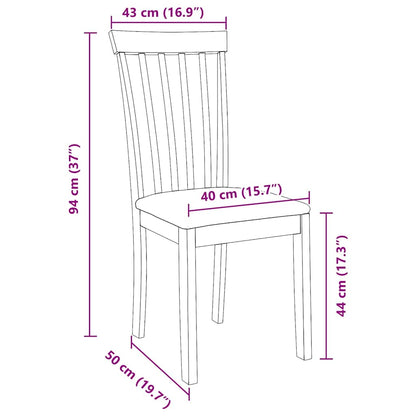 Sedie da Pranzo con Cuscini 2pz Marrone Legno Massello di Hevea | homemem39