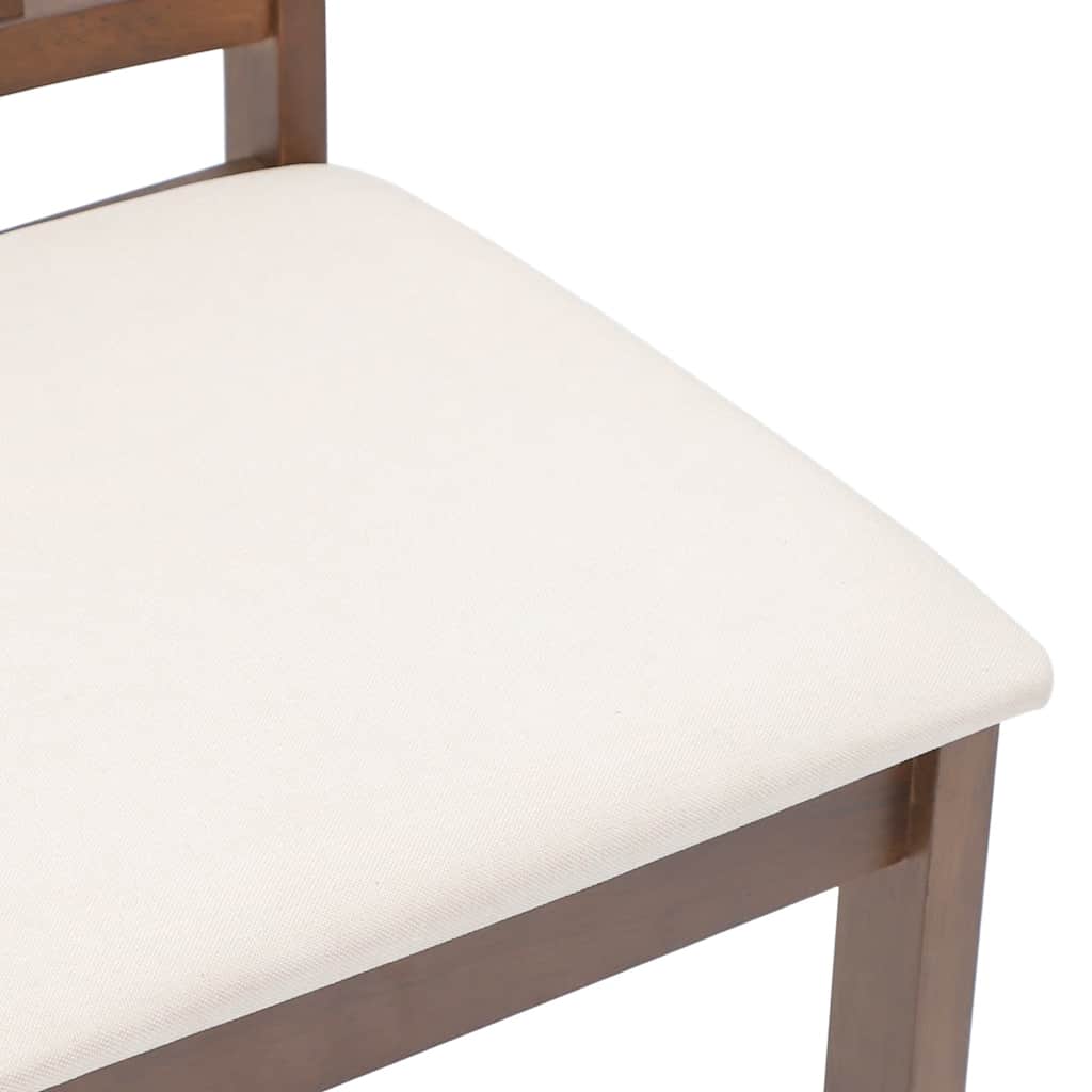 Sedie da Pranzo con Cuscini 2pz Marrone Legno Massello di Hevea | homemem39