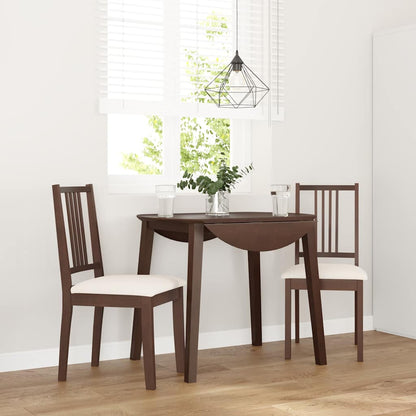 Sedie da Pranzo con Cuscini 2pz Marrone Legno Massello di Hevea | homemem39