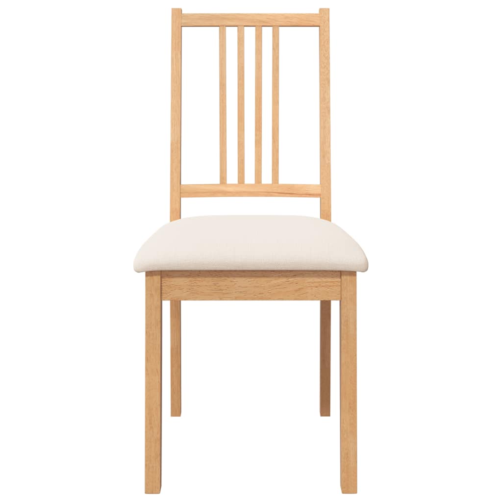 Sedie da Pranzo con Cuscini 2 pz Naturale Legno Massello Hevea | homemem39