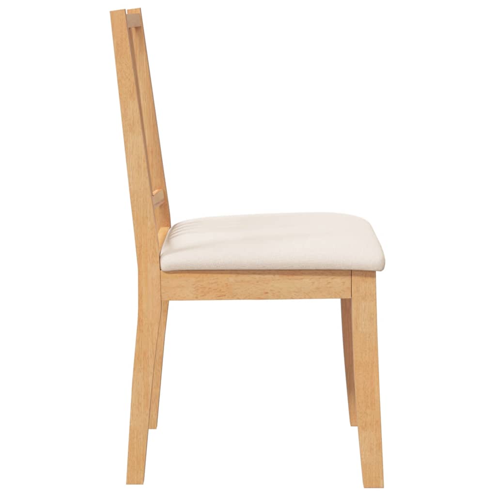 Sedie da Pranzo con Cuscini 2 pz Naturale Legno Massello Hevea | homemem39