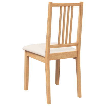 Sedie da Pranzo con Cuscini 2 pz Naturale Legno Massello Hevea | homemem39