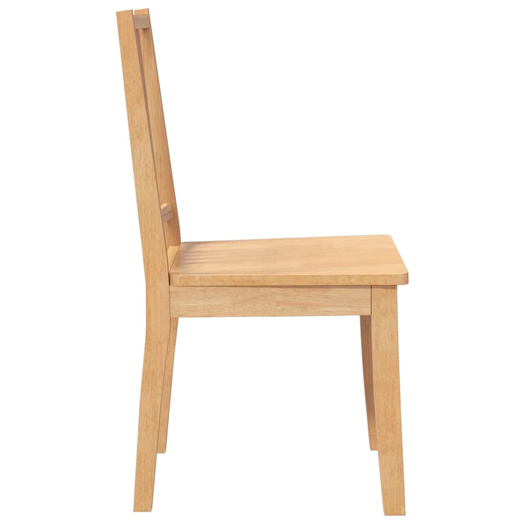 Sedie da Pranzo 2 pz Naturale in Legno Massello di Hevea | homemem39