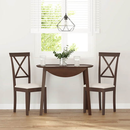 Sedie da Pranzo con Cuscini 2pz Marrone Legno Massello di Hevea | homemem39