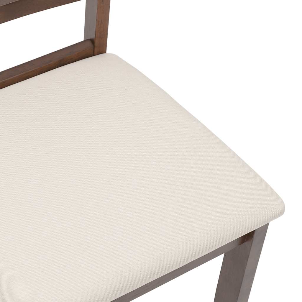 Sedie da Pranzo con Cuscini 2pz Marrone Legno Massello di Hevea | homemem39