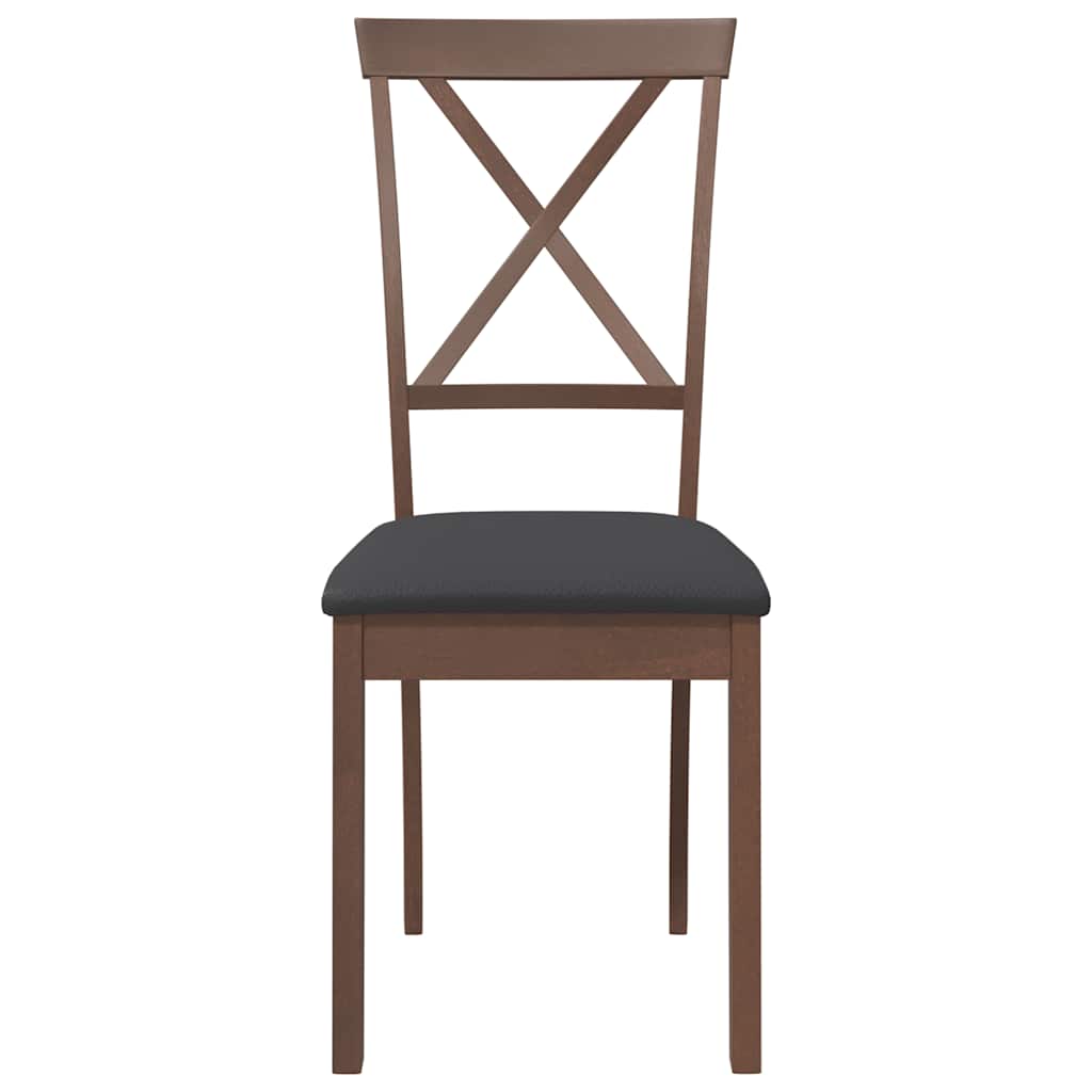 Sedie da Pranzo con Cuscini 2pz Marrone Legno Massello di Hevea | homemem39