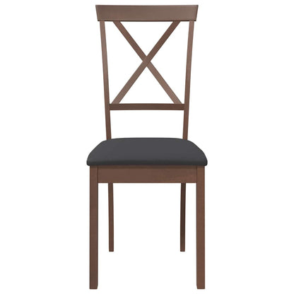 Sedie da Pranzo con Cuscini 2pz Marrone Legno Massello di Hevea | homemem39
