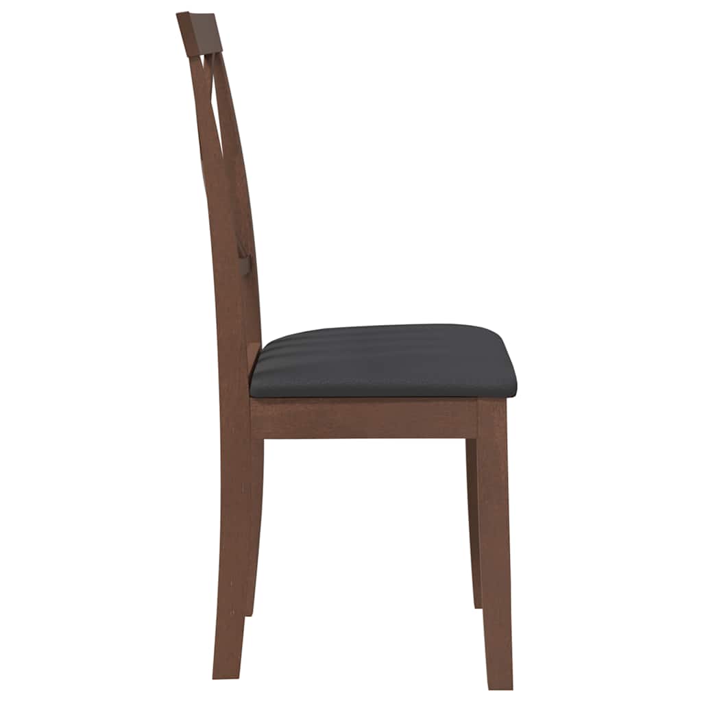 Sedie da Pranzo con Cuscini 2pz Marrone Legno Massello di Hevea | homemem39
