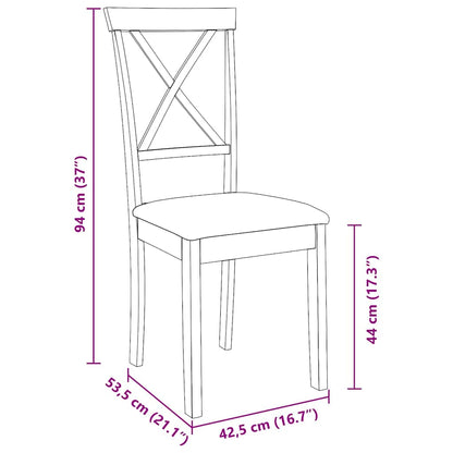 Sedie da Pranzo con Cuscini 2pz Marrone Legno Massello di Hevea | homemem39