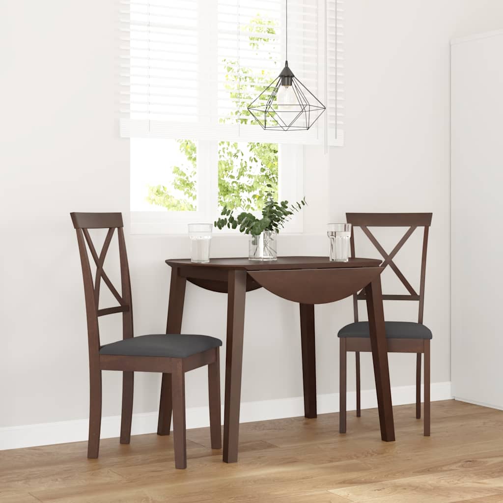 Sedie da Pranzo con Cuscini 2pz Marrone Legno Massello di Hevea | homemem39
