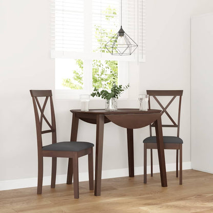 Sedie da Pranzo con Cuscini 2pz Marrone Legno Massello di Hevea | homemem39