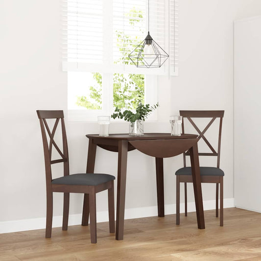 Sedie da Pranzo con Cuscini 2pz Marrone Legno Massello di Hevea | homemem39
