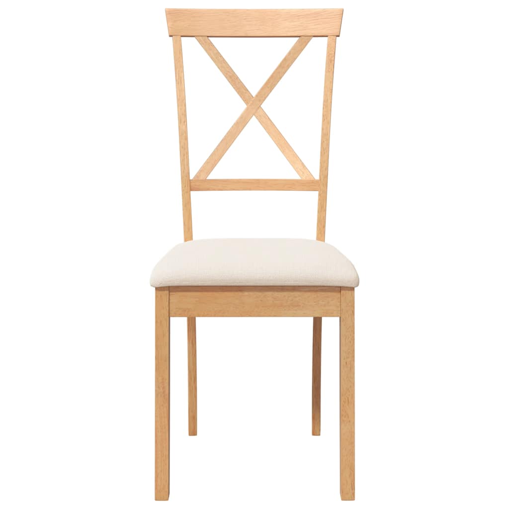 Sedie da Pranzo con Cuscini 2 pz in Legno Massello di Hevea | homemem39
