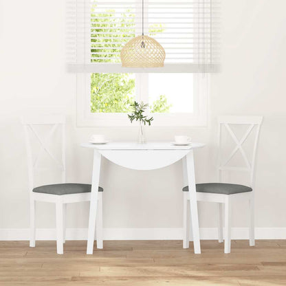 Sedie da Pranzo con Cuscini 2 pz Bianco Legno Massello di Hevea | homemem39