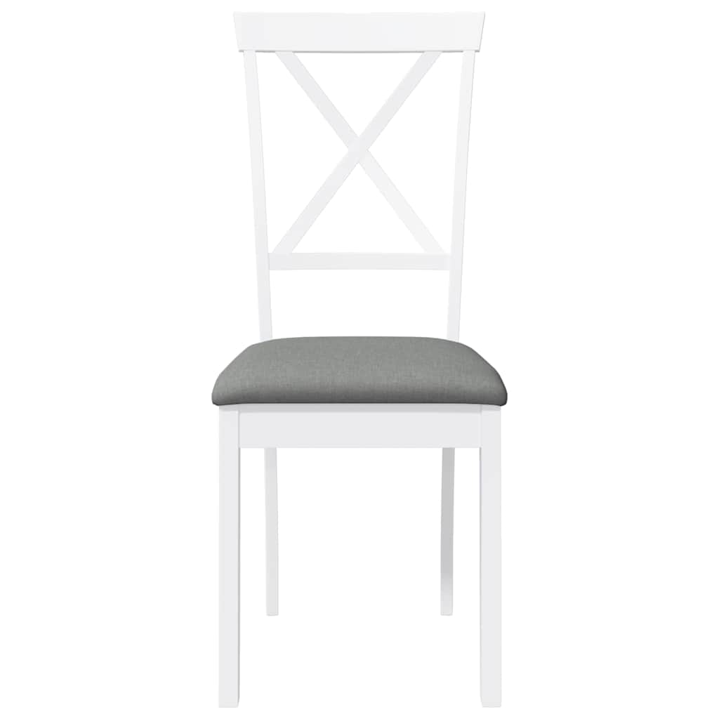 Sedie da Pranzo con Cuscini 2 pz Bianco Legno Massello di Hevea | homemem39