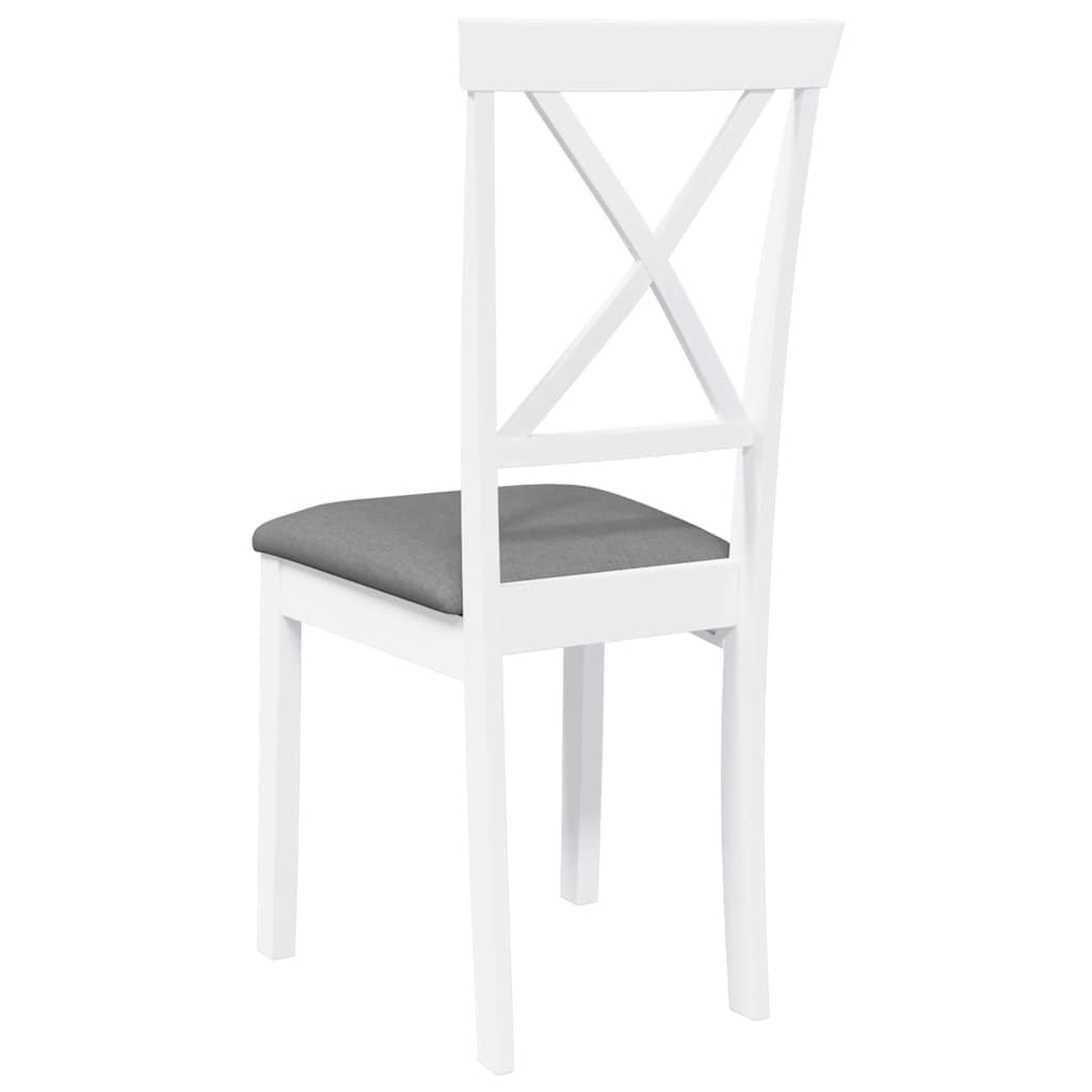 Sedie da Pranzo con Cuscini 2 pz Bianco Legno Massello di Hevea | homemem39