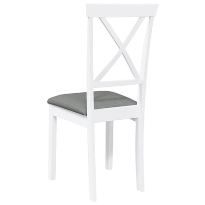 Sedie da Pranzo con Cuscini 2 pz Bianco Legno Massello di Hevea | homemem39