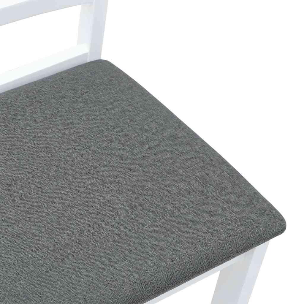 Sedie da Pranzo con Cuscini 2 pz Bianco Legno Massello di Hevea | homemem39