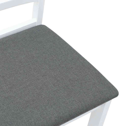 Sedie da Pranzo con Cuscini 2 pz Bianco Legno Massello di Hevea | homemem39