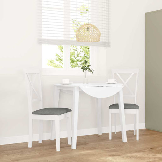Sedie da Pranzo con Cuscini 2 pz Bianco Legno Massello di Hevea | homemem39