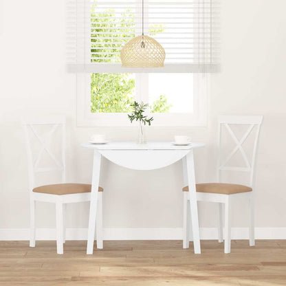 Sedie da Pranzo con Cuscini 2 pz Bianco Legno Massello di Hevea | homemem39